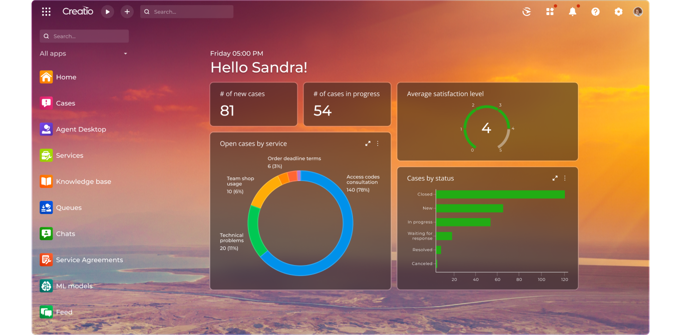 Creatio AI Customer Service CRM Platform