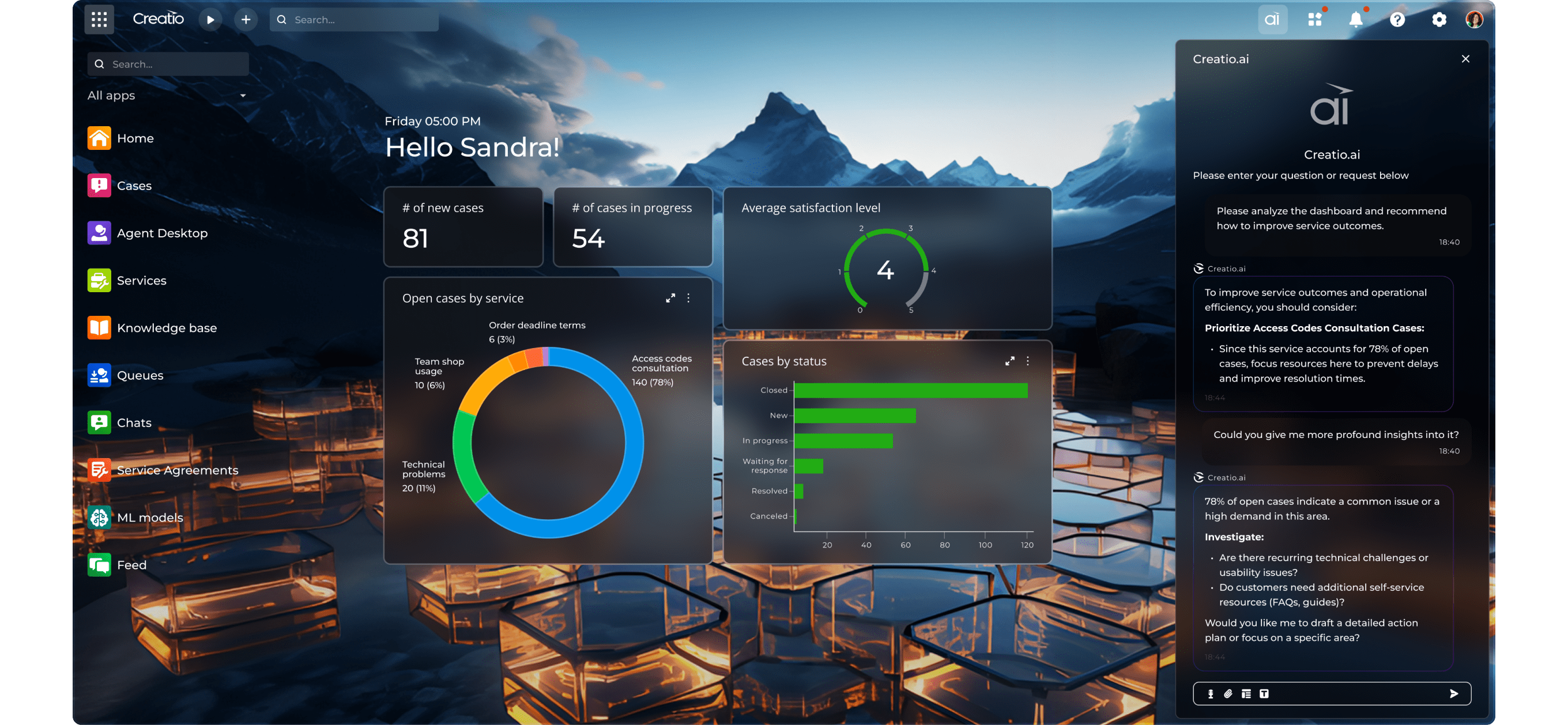 Creatio Customer Service AI Agents in CRM