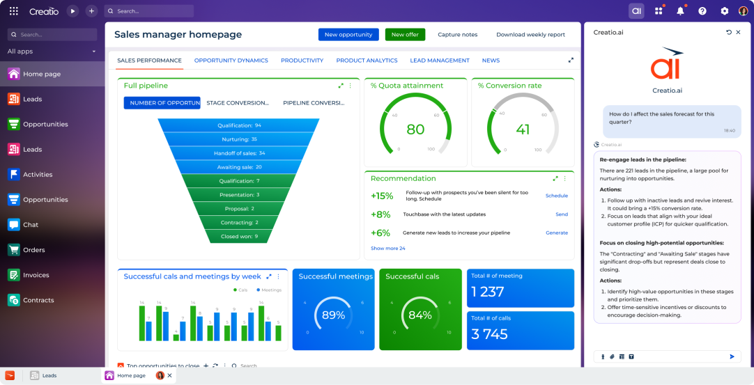 Creatio Predictive AI Sales Forecasting