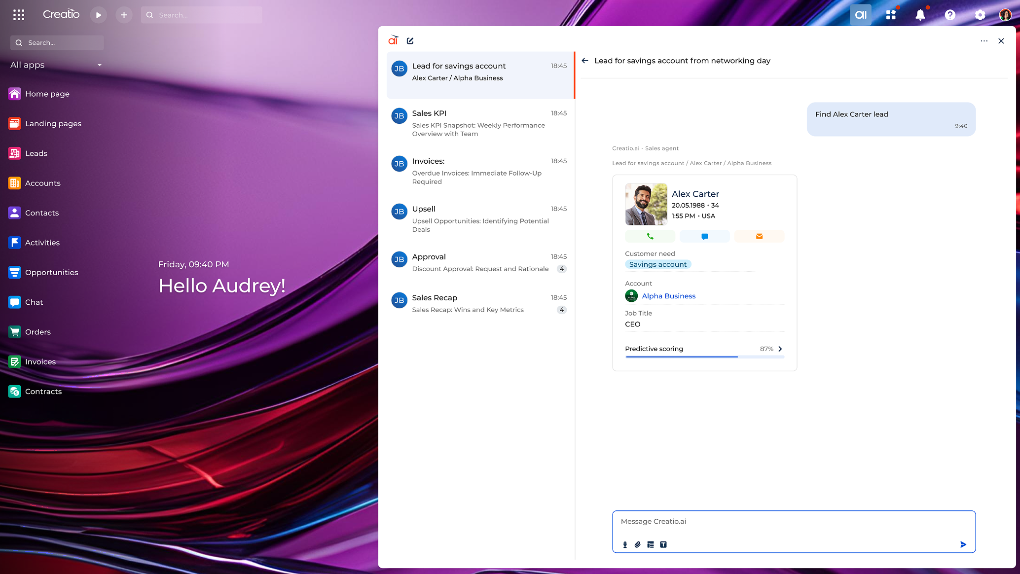 Creatio AI-Native Sales CRM