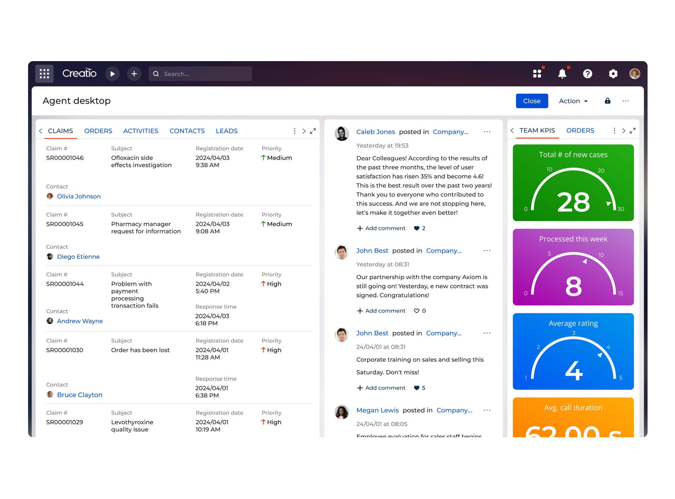 Creatio customer service