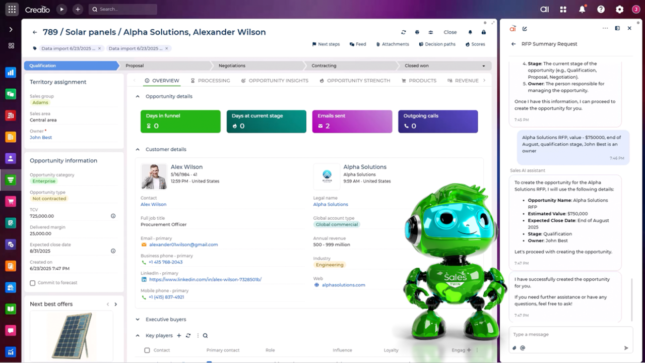 Creatio’s Sales AI Agent