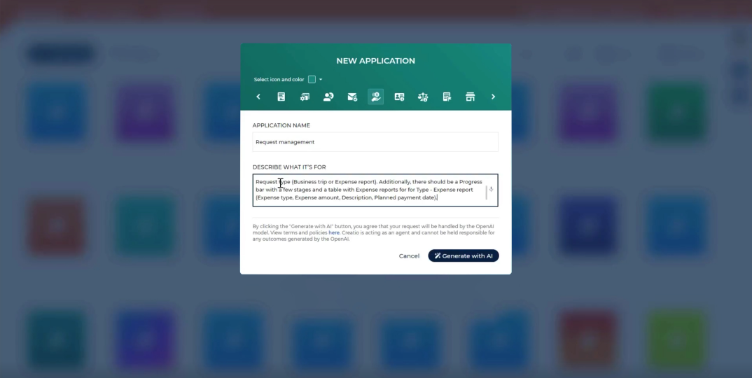 Creatio.ai - AI-empowered application design 