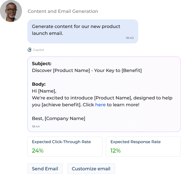 Creatio AI – content generation example