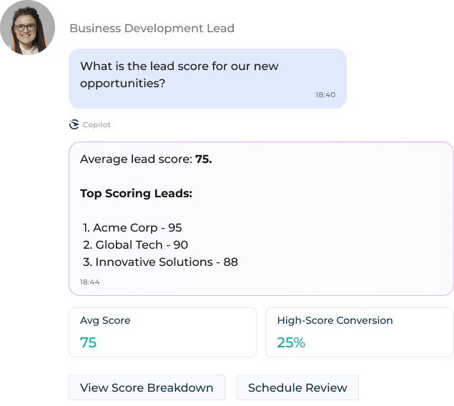 Creatio.ai for sales - lead scoring