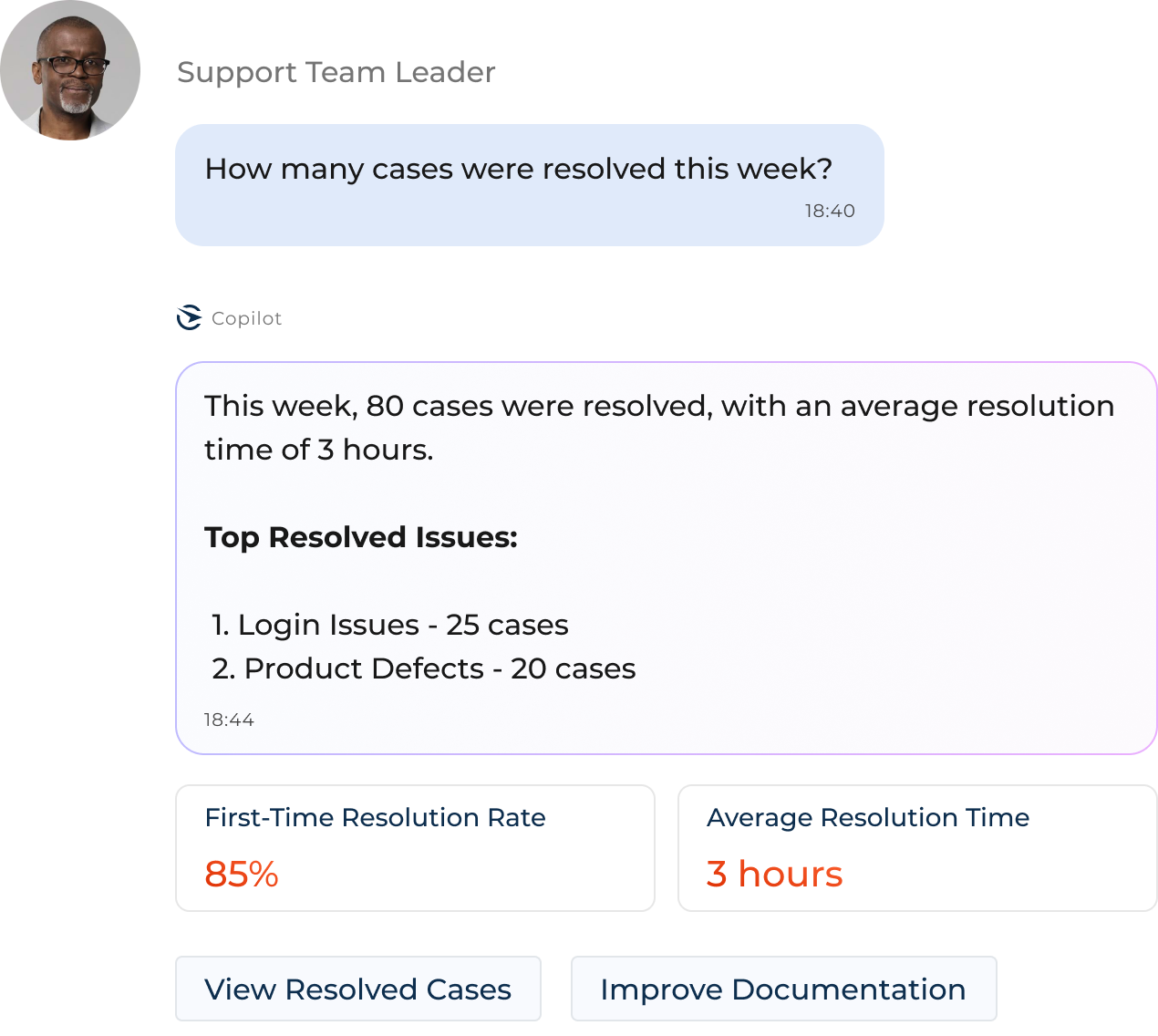 First response time report Creatio