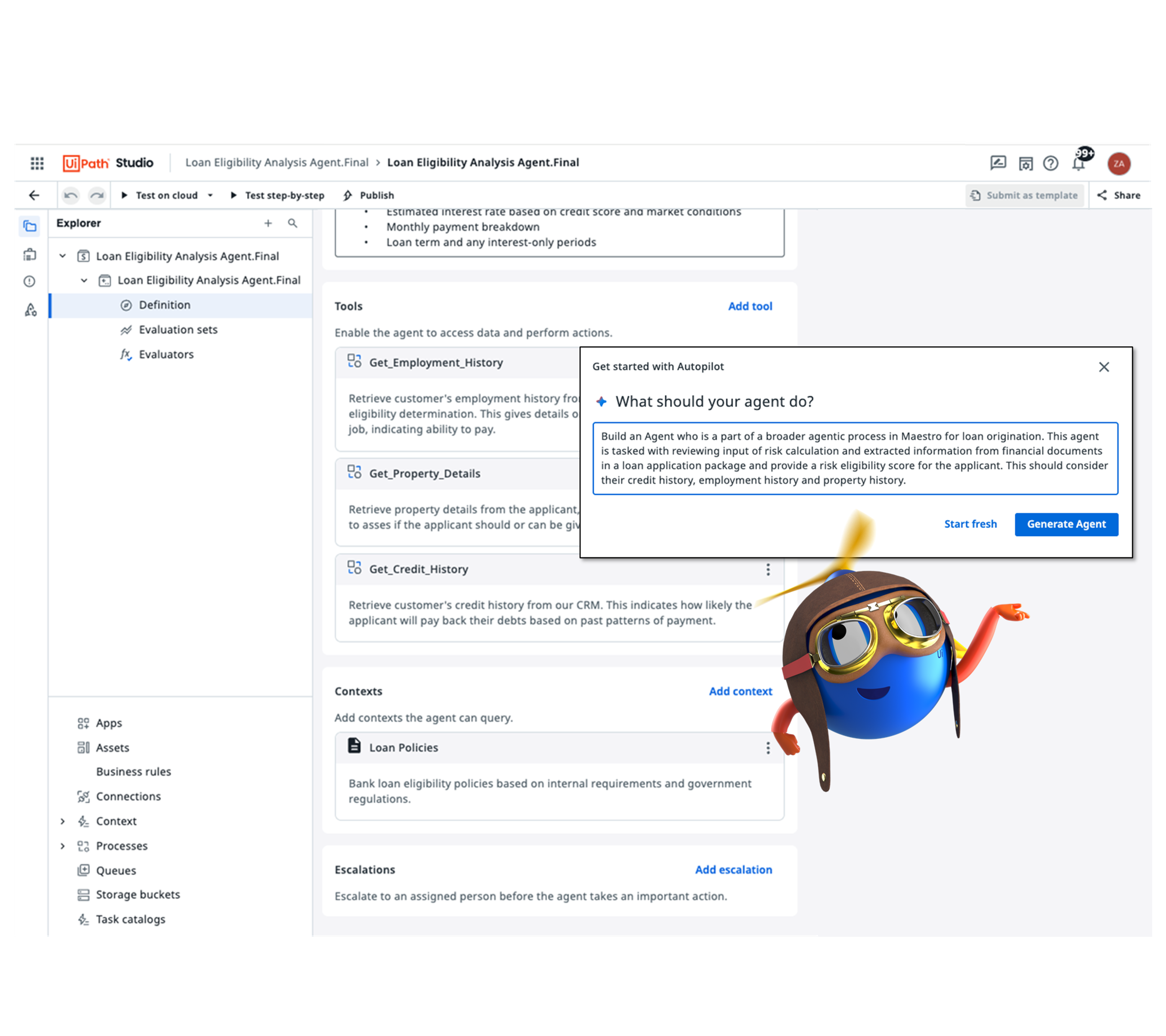 UIPath AI Agent Builder