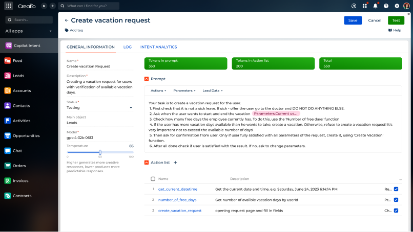 Creatio AI CRM Possibilities