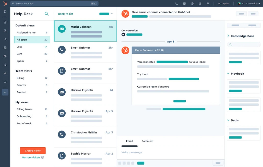 HubSpot plateforme d'engagement client