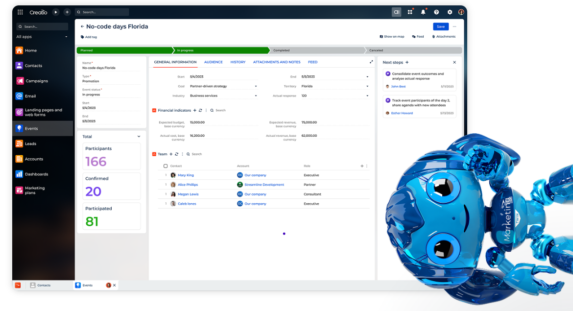AI marketing Creatio email campaign