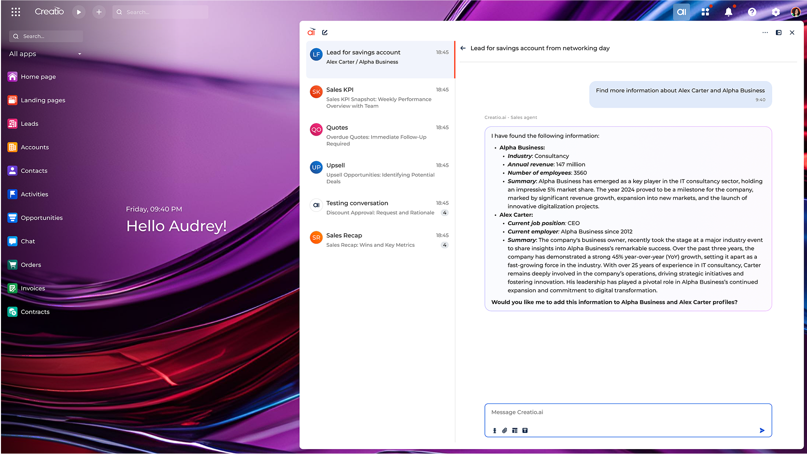 Creatio CRM with AI at the core