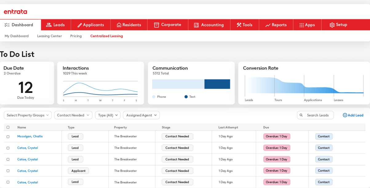 Entrata Property Management CRM