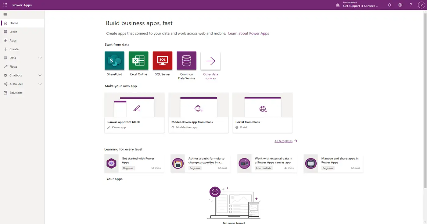 Microsoft Power Apps Low-Code Platform