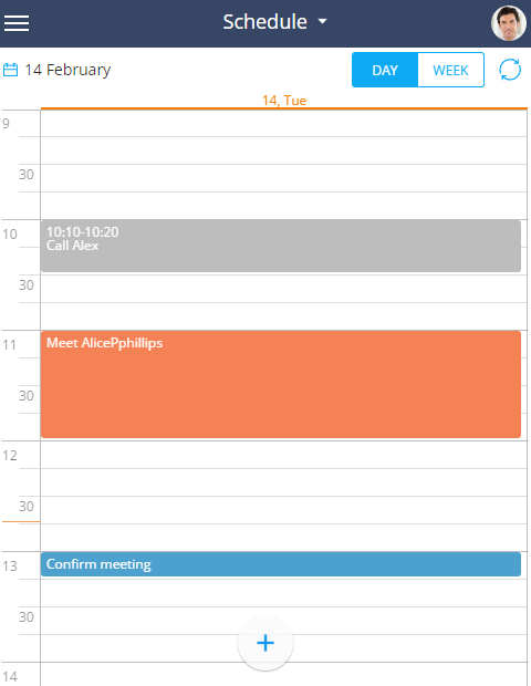Creatio Mobile CRM Calendar