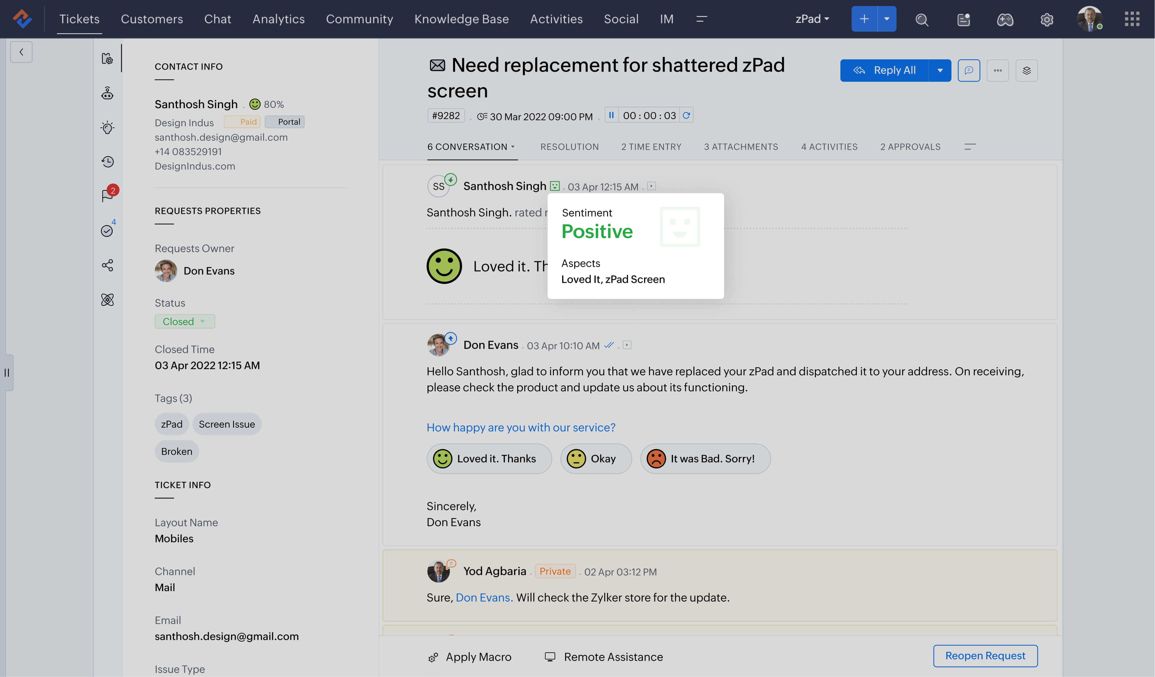 Zoho Customer Service AI Platform