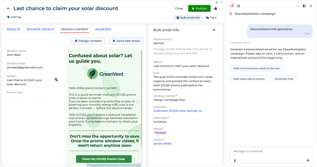 Personalized content development – Creatio Marketing