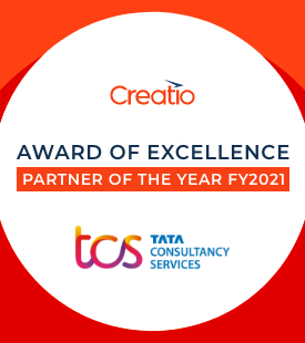 Creatio recognizes Tata Consultancy Services with a Partner of the Year FY2021 Award of Excellence