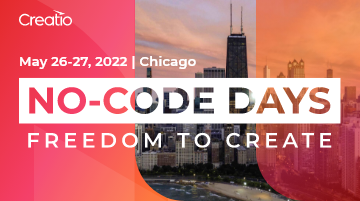 Creatio will host an offline event—No-Code Days: Freedom to Create
