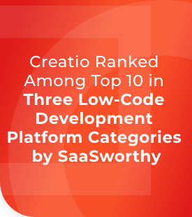 Creatio Ranked Among the Top 10 in Three Low-Code Development Platform Categories by SaaSworthy | Q3 2022 