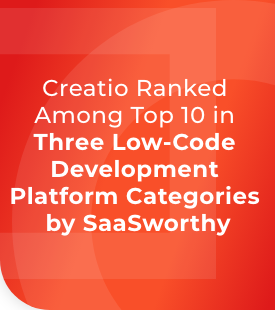 Creatio Ranked Among the Top 10 in Three Low-Code Development Platform Categories by SaaSworthy | Q3 2022