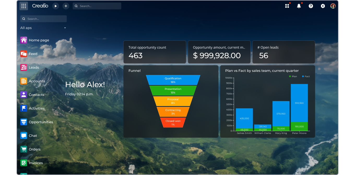 Creatio Customizable CRM Screenshot