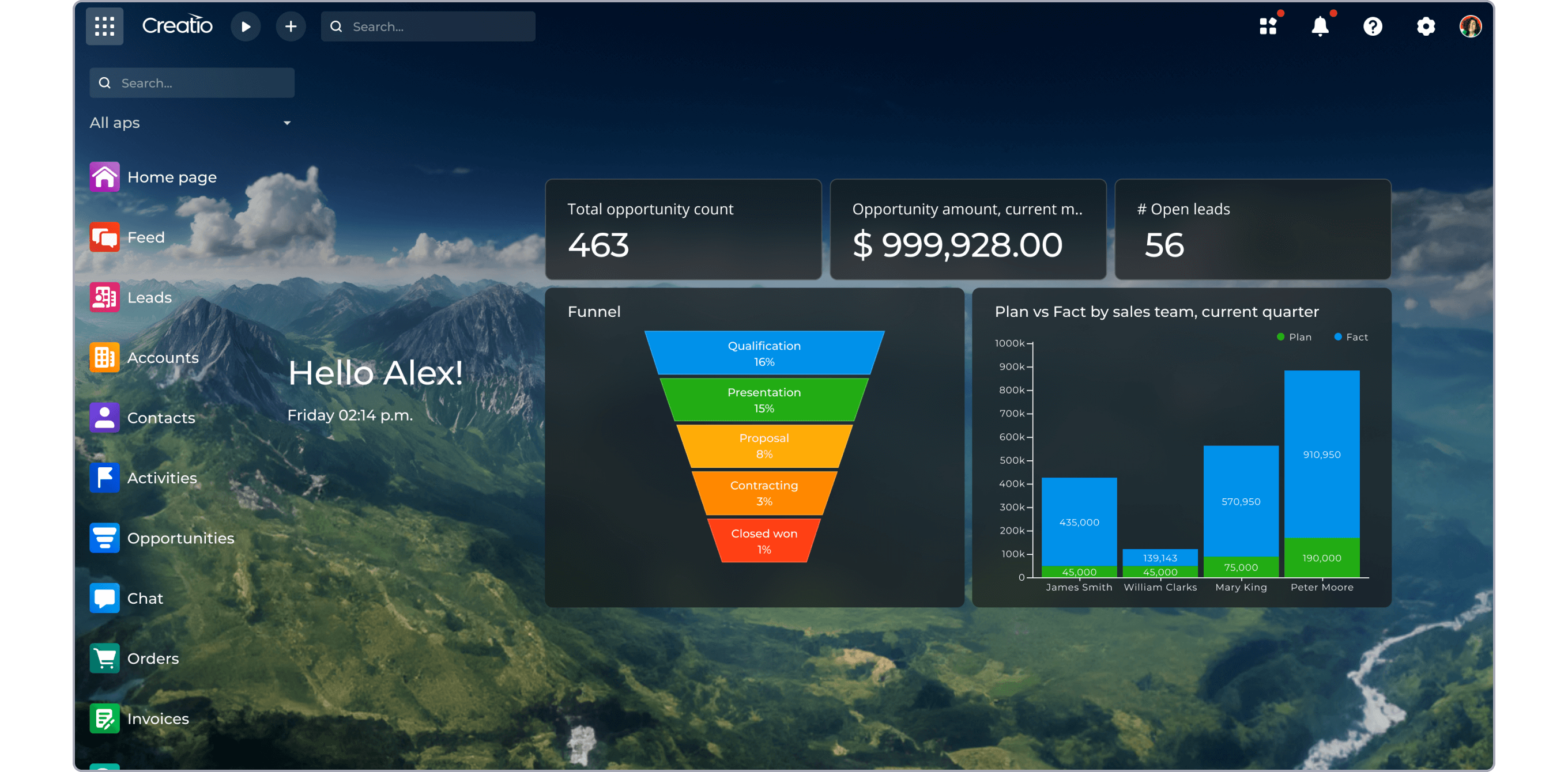 Creatio CRM Screenshot