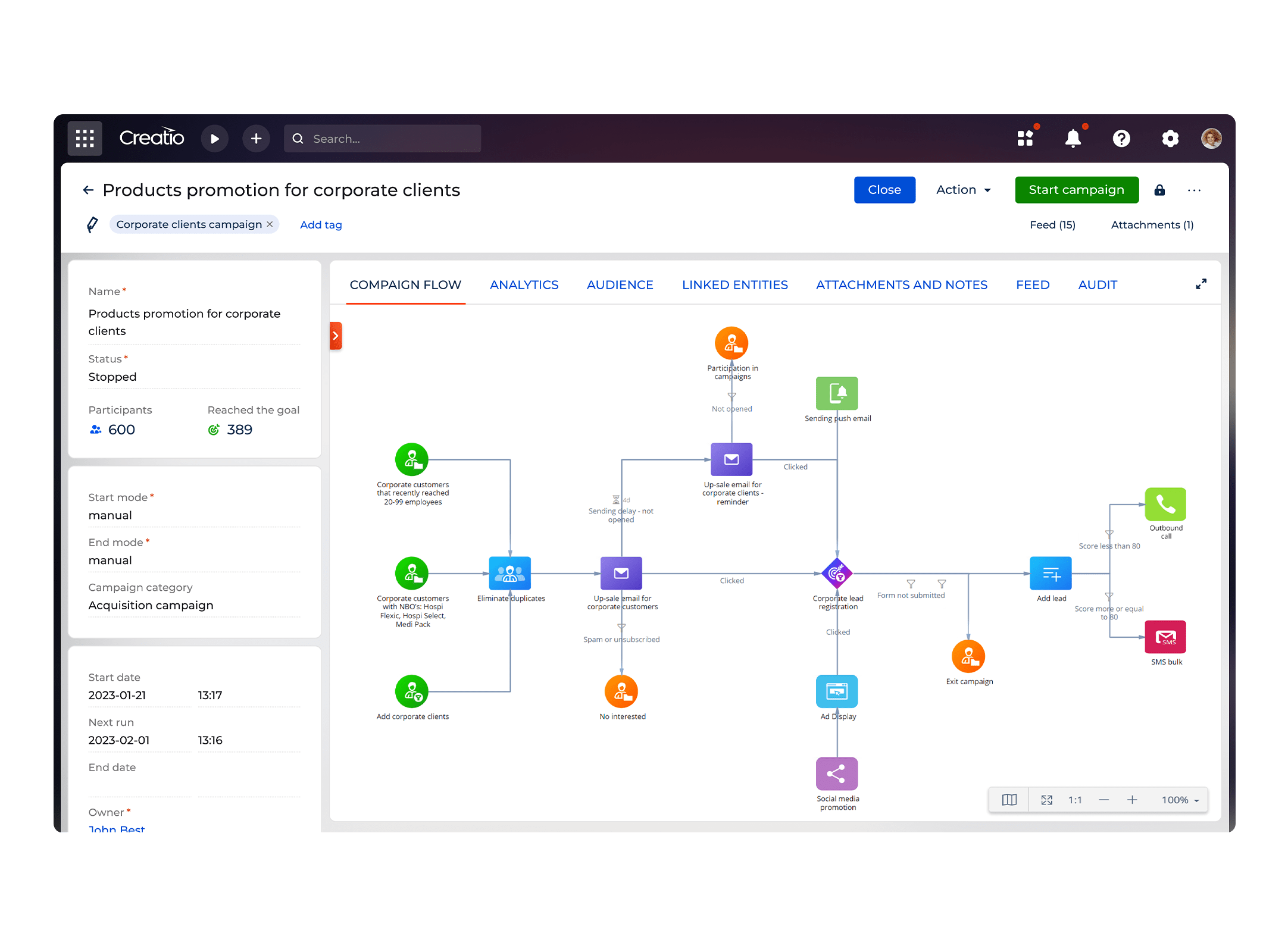 Creatio Insurance Automation Software Screenshot