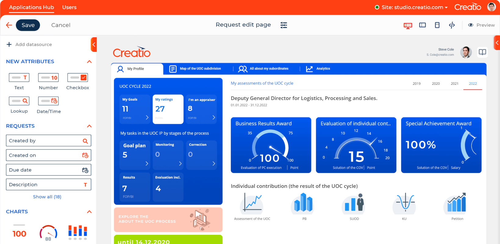 finance CRM Creatio