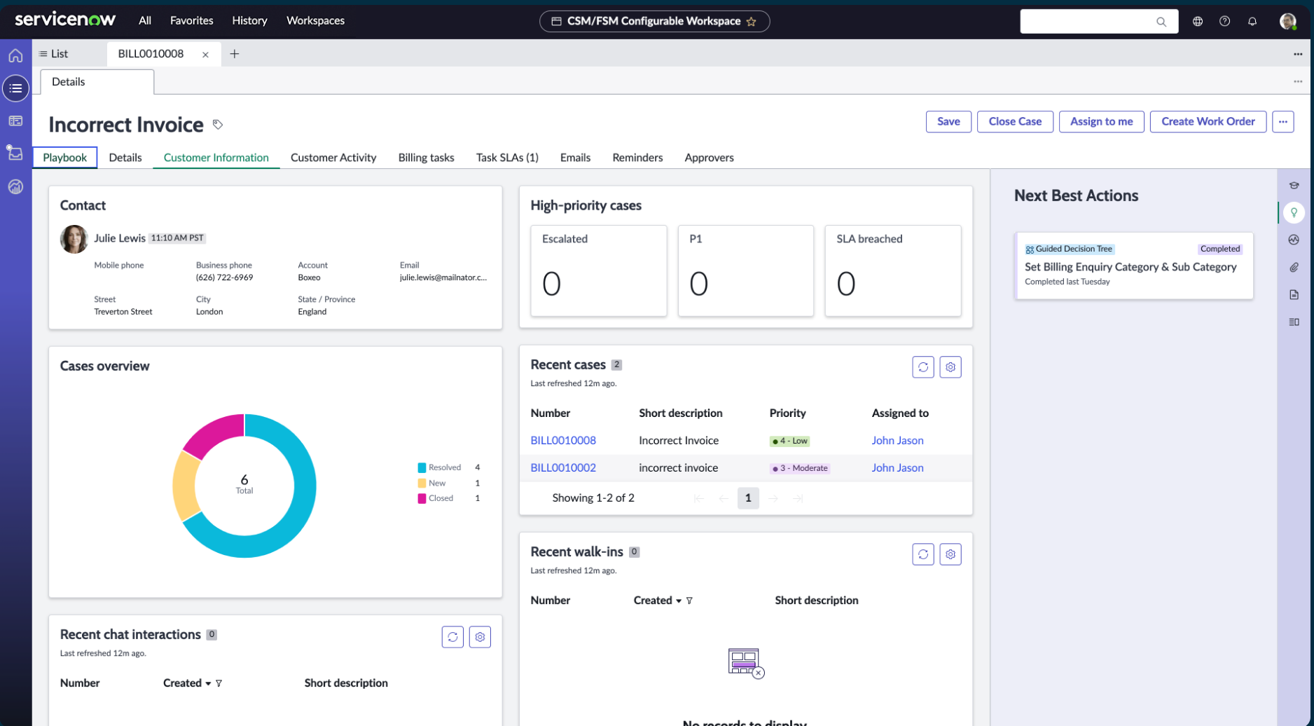 ServiceNow Case Management