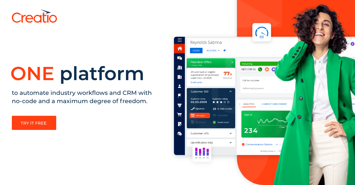 Creatio: One platform to automate workflows and CRM with no-code