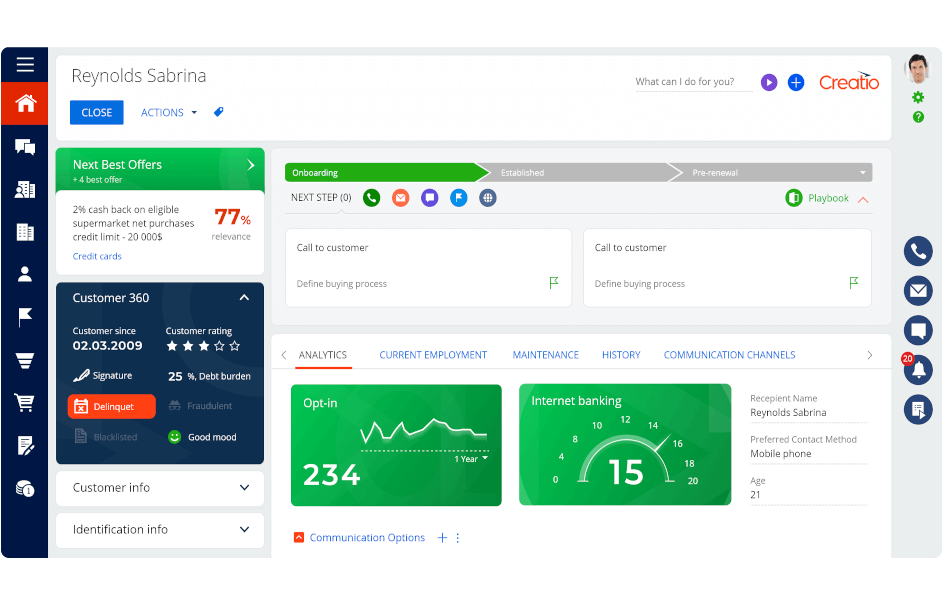 Creatio Sell Sales Analytics Software & Tools