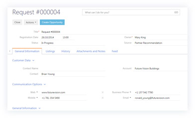 unified customer request database in Real estate CRM Creatio unified customer request database in Real estate CRM Creatio