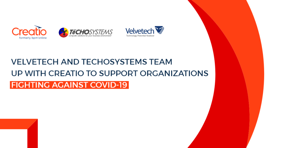 Velvetech and Techosystems Team Up with Creatio to Support  Organizations Fighting Against COVID-19