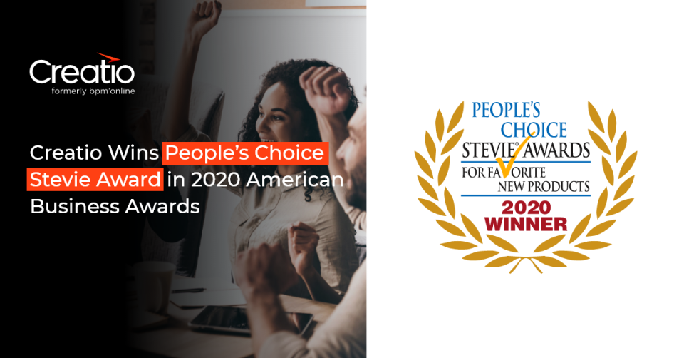 Creatio Wins People’s Choice Stevie® Award in 2020 American Business Awards®