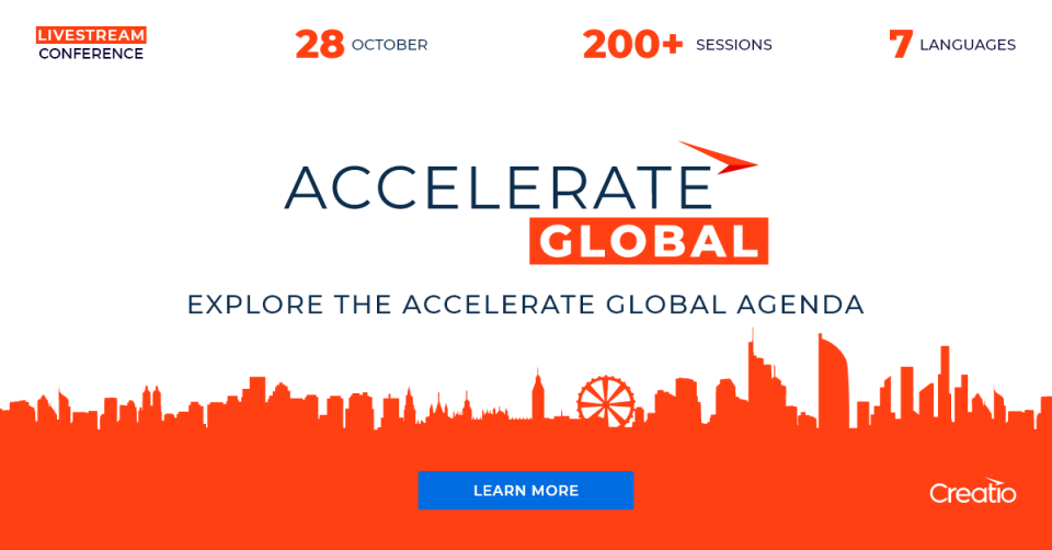  Creatio Announced Agenda & Speakers for its Worldwide 24-Hour Livestream Conference, Accelerate Global