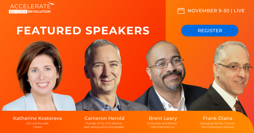 Creatio Announces Featured Guest Speakers for its 2021 Accelerate: No-Сode Revolution Virtual Conference